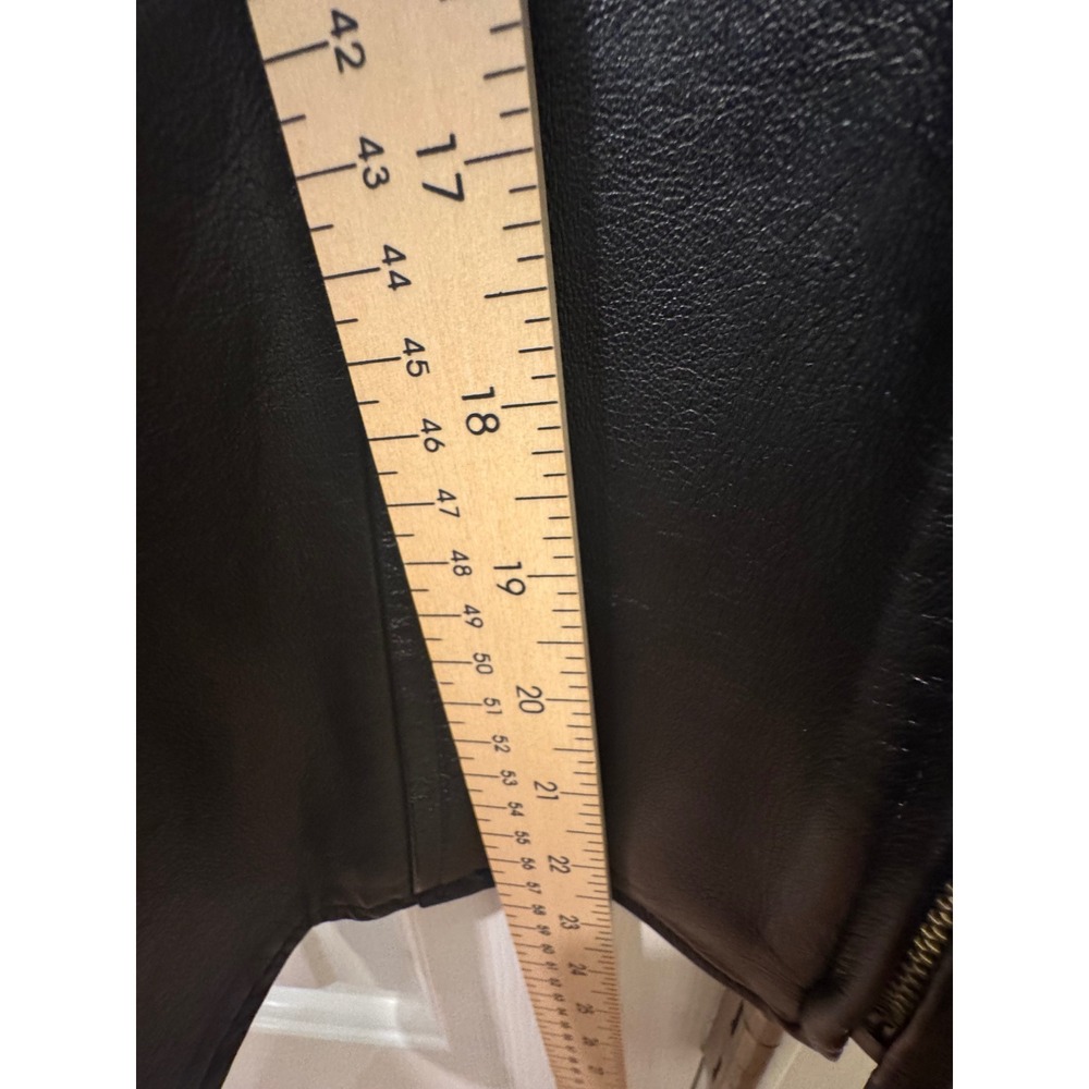 Razooks Womens Black Leather Knit Mixed Media Zip Front Jacket Size 6 - Picture 9 of 12